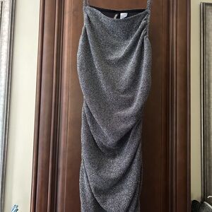 H&M Shimmering Gray Midi Dress